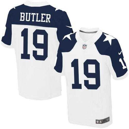 Nike Dallas Cowboys #19 Brice Butler White Thanksgiving Throwback Men's Stitched NFL Elite Jersey