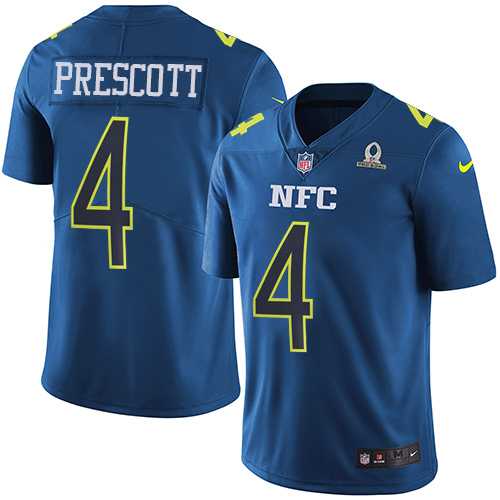 Nike Dallas Cowboys #4 Dak Prescott Navy Men's Stitched NFL Limited NFC 2017 Pro Bowl Jersey
