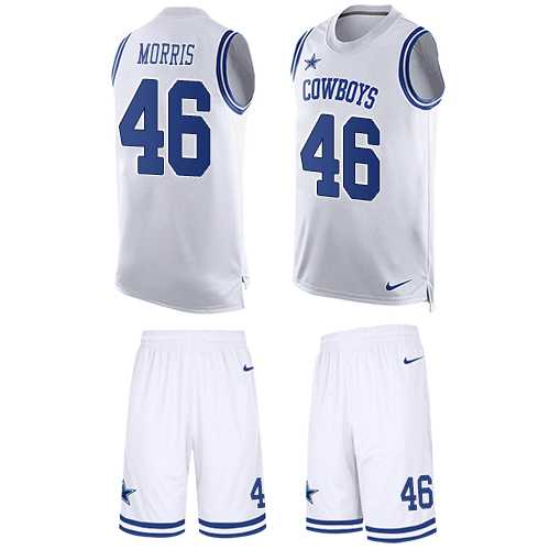 Nike Dallas Cowboys #46 Alfred Morris White Men's Stitched NFL Limited Tank Top Suit Jersey