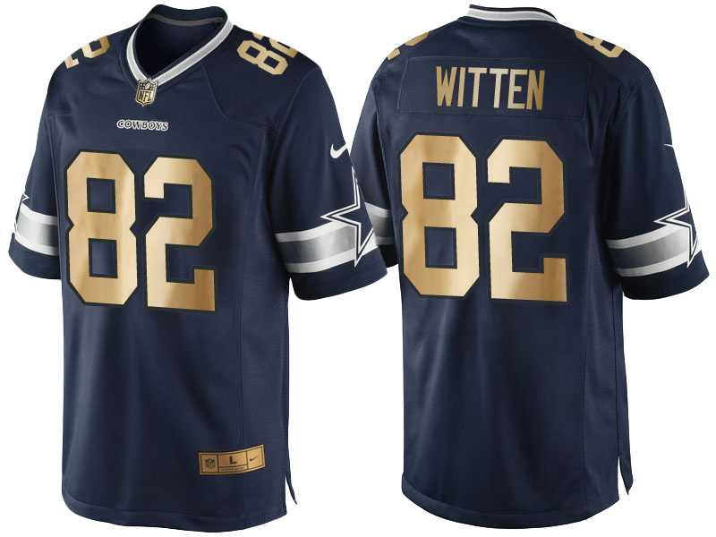 Nike Dallas Cowboys #82 Jason Witten Navy Blue 2016 Christmas Gold Men's NFL Game Edition Jersey