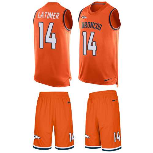 Nike Denver Broncos #14 Cody Latimer Orange Team Color Men's Stitched NFL Limited Tank Top Suit Jersey