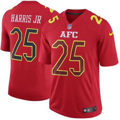 Nike Denver Broncos #25 Chris Harris Jr Red Men's Stitched NFL Game AFC 2017 Pro Bowl Jersey