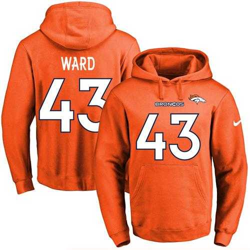 Nike Denver Broncos #43 T.J. Ward Orange Name & Number Pullover NFL Hoodie
