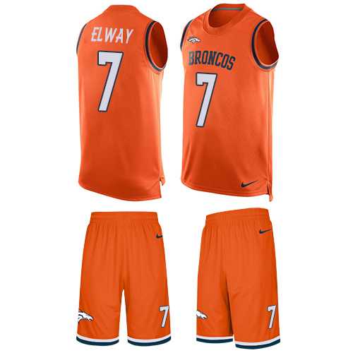 Nike Denver Broncos #7 John Elway Orange Team Color Men's Stitched NFL Limited Tank Top Suit Jersey