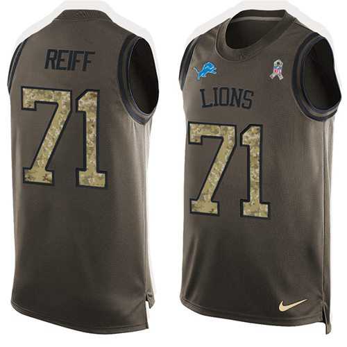 Nike Detroit Lions #71 Riley Reiff Green Men's Stitched NFL Limited Salute To Service Tank Top Jersey