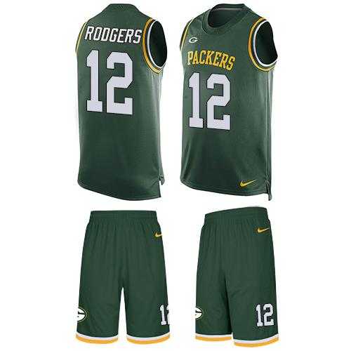 Nike Green Bay Packers #12 Aaron Rodgers Green Team Color Men's Stitched NFL Limited Tank Top Suit Jersey