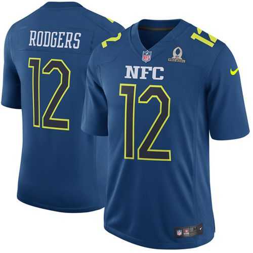 Nike Green Bay Packers #12 Aaron Rodgers Navy Men's Stitched NFL Game NFC 2017 Pro Bowl Jersey