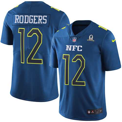 Nike Green Bay Packers #12 Aaron Rodgers Navy Men's Stitched NFL Limited NFC 2017 Pro Bowl Jersey