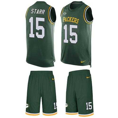 Nike Green Bay Packers #15 Bart Starr Green Team Color Men's Stitched NFL Limited Tank Top Suit Jersey