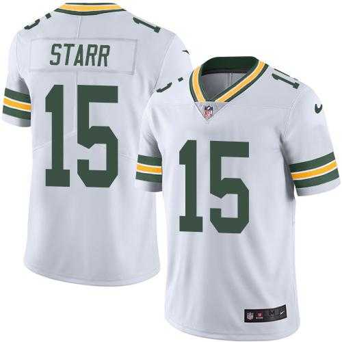 Nike Green Bay Packers #15 Bart Starr White Men's Stitched NFL Limited Rush Jersey