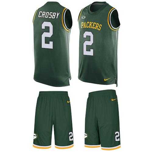 Nike Green Bay Packers #2 Mason Crosby Green Team Color Men's Stitched NFL Limited Tank Top Suit Jersey