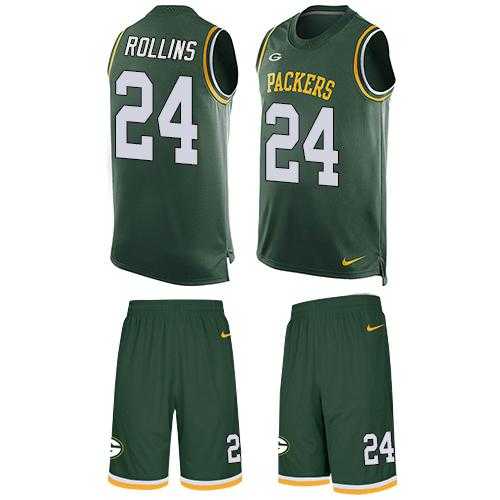 Nike Green Bay Packers #24 Quinten Rollins Green Team Color Men's Stitched NFL Limited Tank Top Suit Jersey