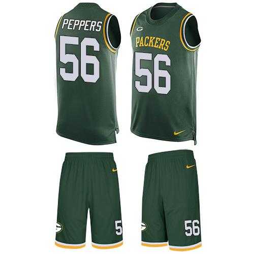 Nike Green Bay Packers #56 Julius Peppers Green Team Color Men's Stitched NFL Limited Tank Top Suit Jersey