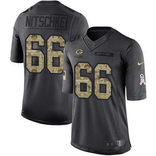 Nike Green Bay Packers #66 Ray Nitschke Black Men's Stitched NFL Limited 2016 Salute To Service Jersey