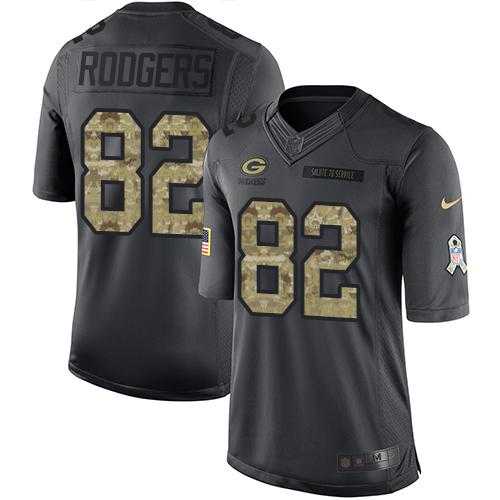 Nike Green Bay Packers #82 Richard Rodgers Black Men's Stitched NFL Limited 2016 Salute To Service Jersey