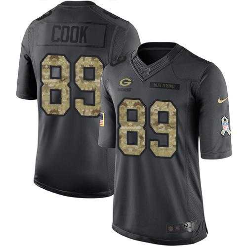 Nike Green Bay Packers #89 Jared Cook Black Men's Stitched NFL Limited 2016 Salute To Service Jersey