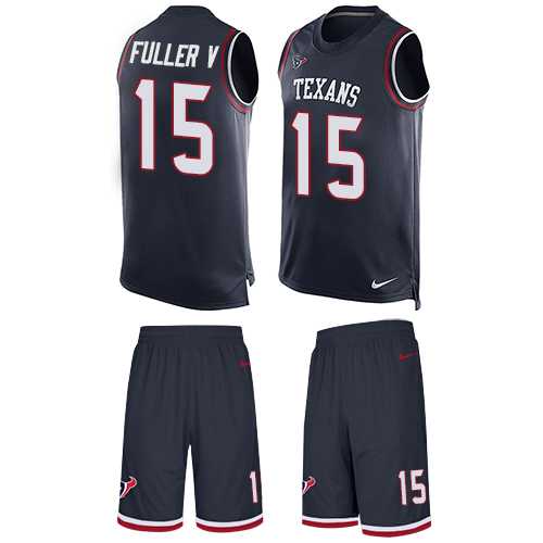 Nike Houston Texans #15 Will Fuller V Navy Blue Team Color Men's Stitched NFL Limited Tank Top Suit Jersey