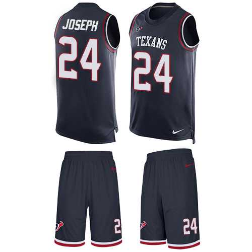 Nike Houston Texans #24 Johnathan Joseph Navy Blue Team Color Men's Stitched NFL Limited Tank Top Suit Jersey