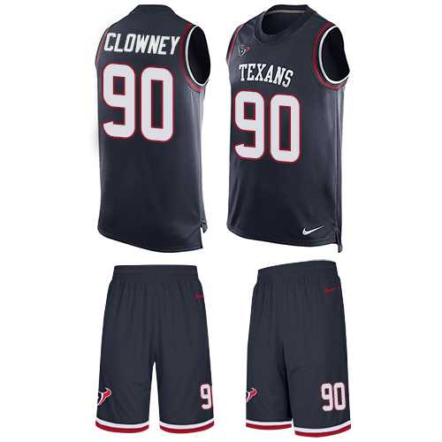 Nike Houston Texans #90 Jadeveon Clowney Navy Blue Team Color Men's Stitched NFL Limited Tank Top Suit Jersey