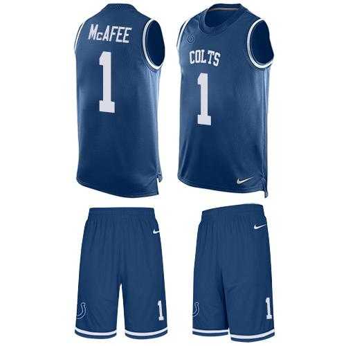 Nike Indianapolis Colts #1 Pat McAfee Royal Blue Team Color Men's Stitched NFL Limited Tank Top Suit Jersey
