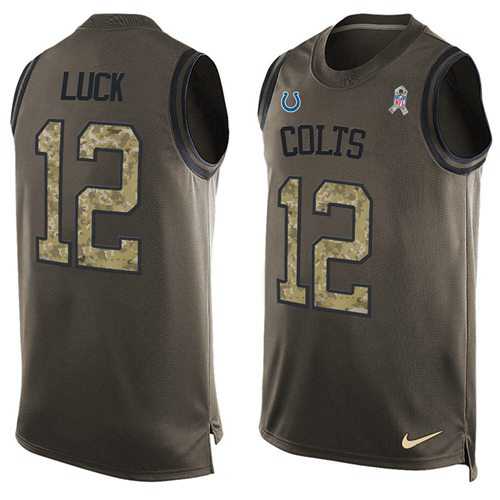 Nike Indianapolis Colts #12 Andrew Luck Green Men's Stitched NFL Limited Salute To Service Tank Top Jersey