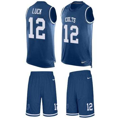Nike Indianapolis Colts #12 Andrew Luck Royal Blue Team Color Men's Stitched NFL Limited Tank Top Suit Jersey