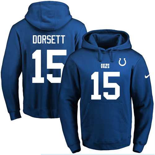 Nike Indianapolis Colts #15 Phillip Dorsett Royal Blue Name & Number Pullover NFL Hoodie