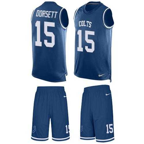 Nike Indianapolis Colts #15 Phillip Dorsett Royal Blue Team Color Men's Stitched NFL Limited Tank Top Suit Jersey