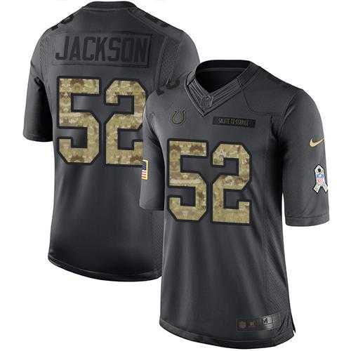 Nike Indianapolis Colts #52 D'Qwell Jackson Black Men's Stitched NFL Limited 2016 Salute to Service Jersey