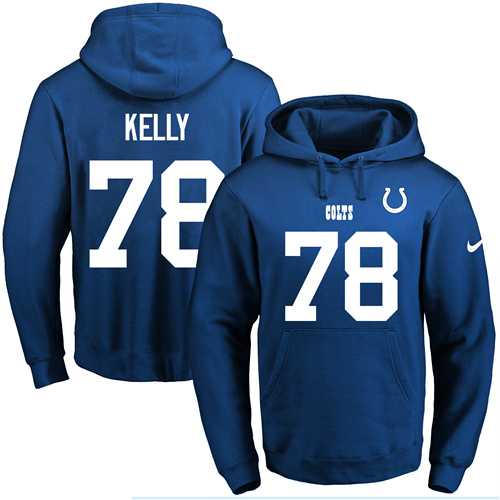 Nike Indianapolis Colts #78 Ryan Kelly Royal Blue Name & Number Pullover NFL Hoodie