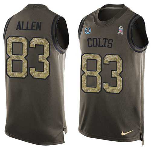 Nike Indianapolis Colts #83 Dwayne Allen Green Men's Stitched NFL Limited Salute To Service Tank Top Jersey
