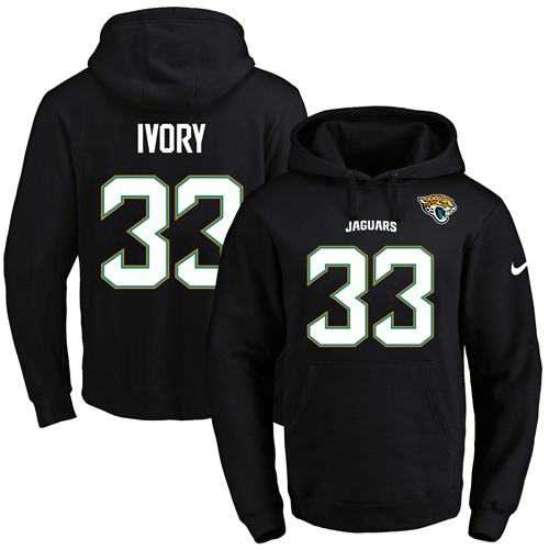Nike Jacksonville Jaguars #33 Chris Ivory Black Name & Number Pullover NFL Hoodie