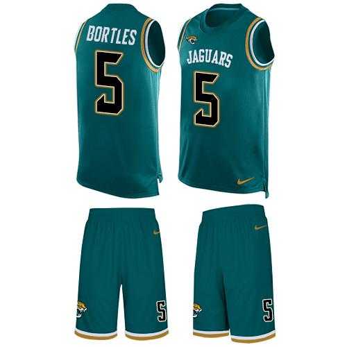 Nike Jacksonville Jaguars #5 Blake Bortles Teal Green Team Color Men's Stitched NFL Limited Tank Top Suit Jersey