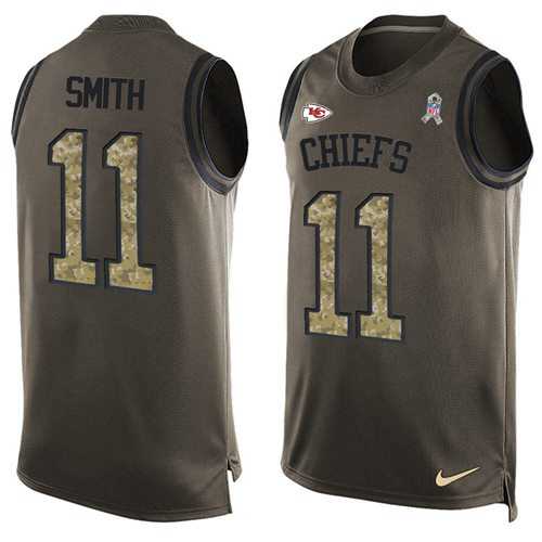 Nike Kansas City Chiefs #11 Alex Smith Green Men's Stitched NFL Limited Salute To Service Tank Top Jersey