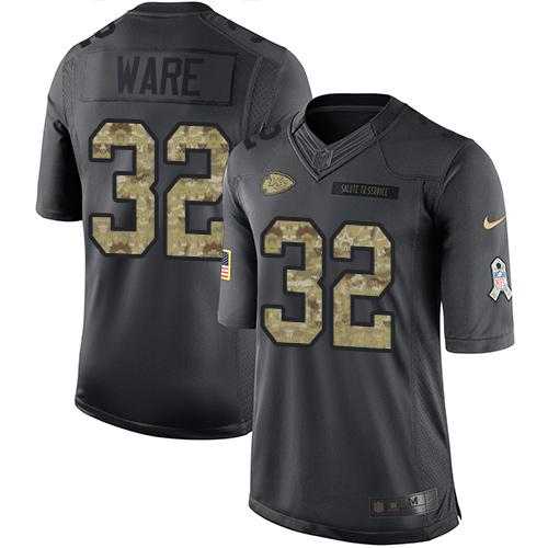 Nike Kansas City Chiefs #32 Spencer Ware Black Men's Stitched NFL Limited 2016 Salute to Service Jersey