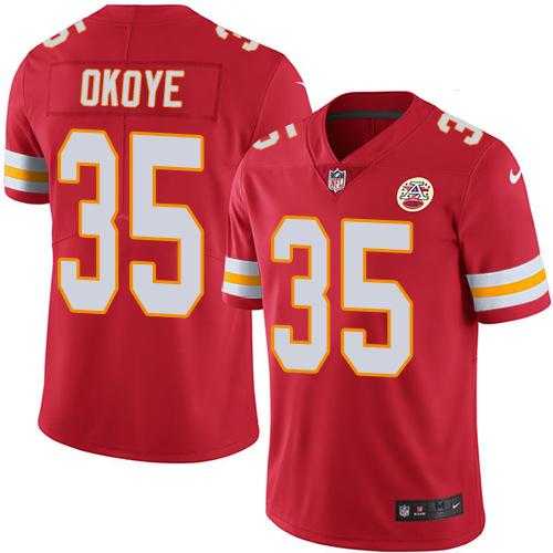 Nike Kansas City Chiefs #35 Christian Okoye Red Men's Stitched NFL Limited Rush Jersey