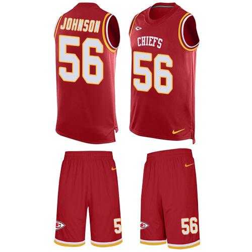 Nike Kansas City Chiefs #56 Derrick Johnson Red Team Color Men's Stitched NFL Limited Tank Top Suit Jersey