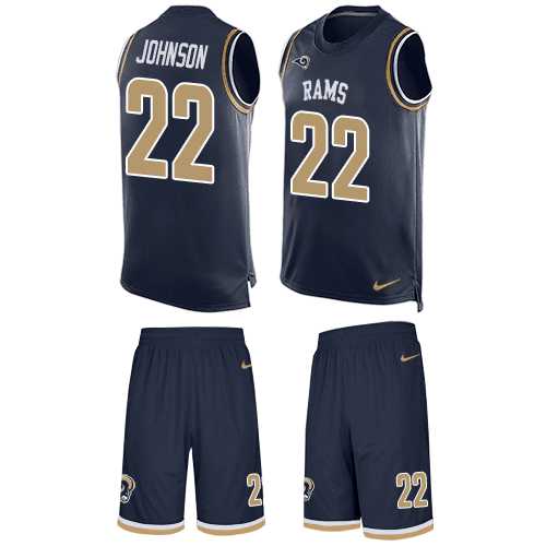 Nike Los Angeles Rams #22 Trumaine Johnson Navy Blue Men's Stitched NFL Limited Tank Top Suit Jersey