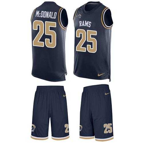 Nike Los Angeles Rams #25 T.J. McDonald Navy Blue Team Color Men's Stitched NFL Limited Tank Top Suit Jersey