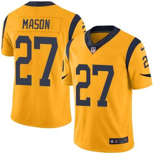 Nike Los Angeles Rams #27 Tre Mason Gold Men's Stitched NFL Limited Rush Jersey