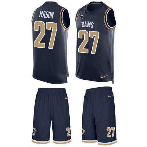 Nike Los Angeles Rams #27 Tre Mason Navy Blue Team Color Men's Stitched NFL Limited Tank Top Suit Jersey