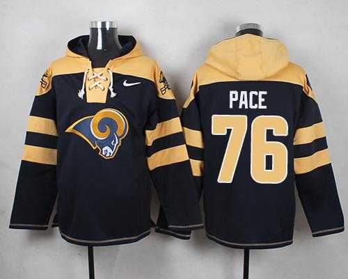 Nike Los Angeles Rams #76 Orlando Pace Navy Blue Player Pullover NFL Hoodie