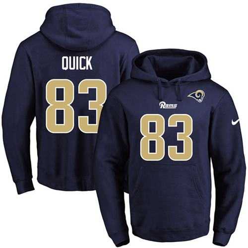 Nike Los Angeles Rams #83 Brian Quick Navy Blue Name & Number Pullover NFL Hoodie
