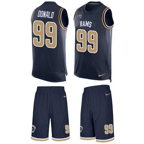 Nike Los Angeles Rams #99 Aaron Donald Navy Blue Team Color Men's Stitched NFL Limited Tank Top Suit Jersey