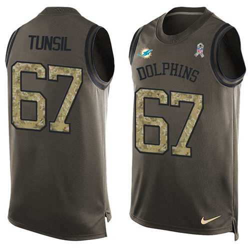 Nike Miami Dolphins #67 Laremy Tunsil Green Men's Stitched NFL Limited Salute To Service Tank Top Jersey