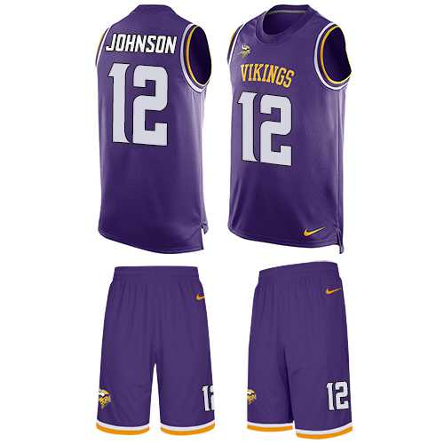 Nike Minnesota Vikings #12 Charles Johnson Purple Team Color Men's Stitched NFL Limited Tank Top Suit Jersey