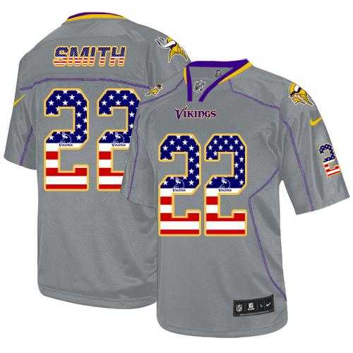 Nike Minnesota Vikings #22 Harrison Smith Grey Men's Stitched NFL Elite USA Flag Fashion Jersey