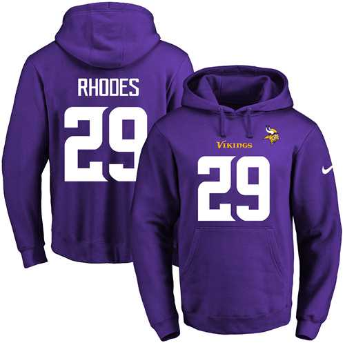 Nike Minnesota Vikings #29 Xavier Rhodes Purple Name & Number Pullover NFL Hoodie