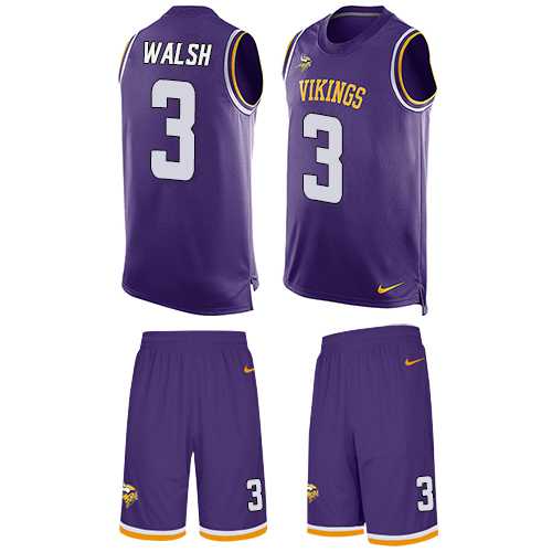 Nike Minnesota Vikings #3 Blair Walsh Purple Team Color Men's Stitched NFL Limited Tank Top Suit Jersey