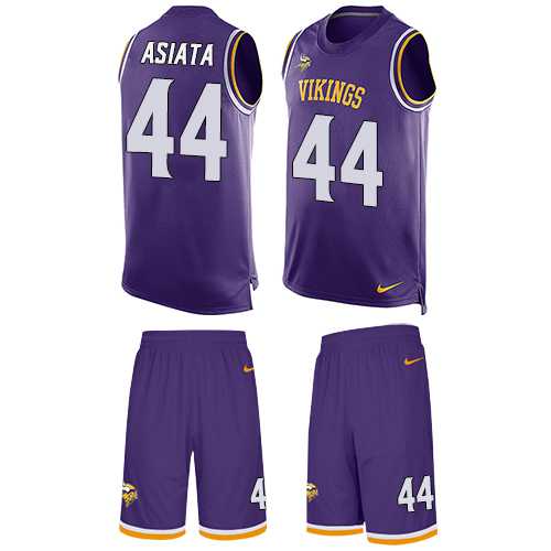 Nike Minnesota Vikings #44 Matt Asiata Purple Team Color Men's Stitched NFL Limited Tank Top Suit Jersey